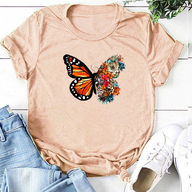 Women Summer Butterfly T-shirts