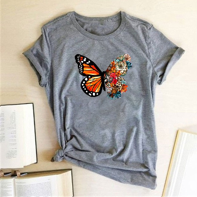 Women Summer Butterfly T-shirts