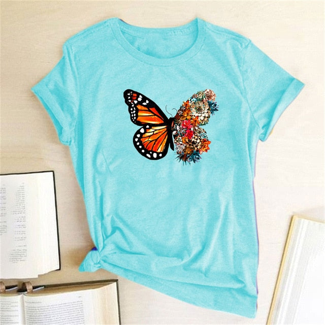 Women Summer Butterfly T-shirts