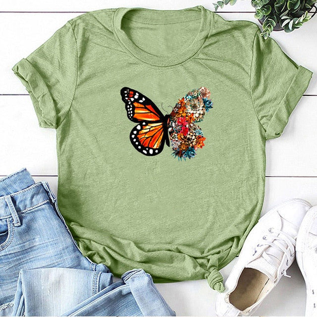 Women Summer Butterfly T-shirts