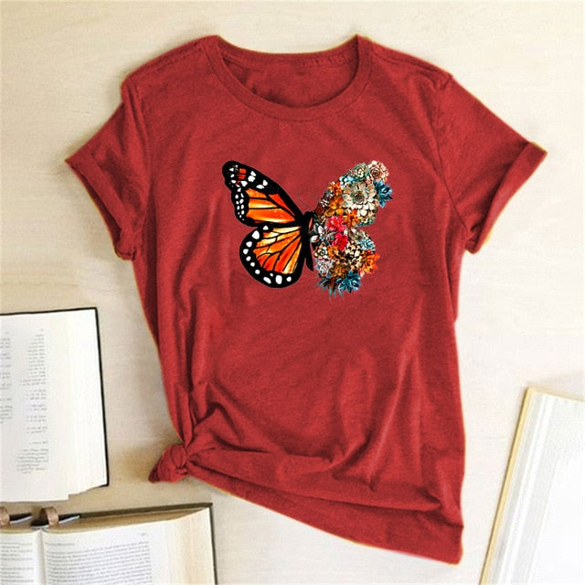 Women Summer Butterfly T-shirts