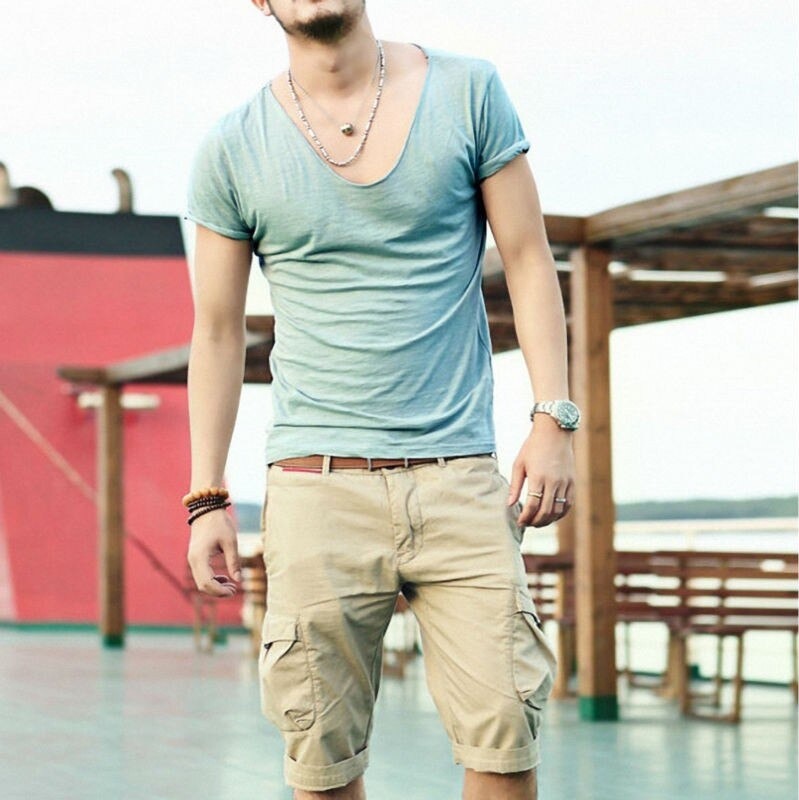 Men's T-Shirt Fashion Slim Fit Cotton