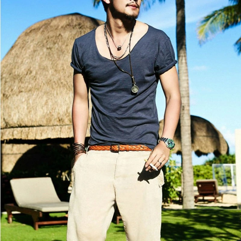 Men's T-Shirt Fashion Slim Fit Cotton