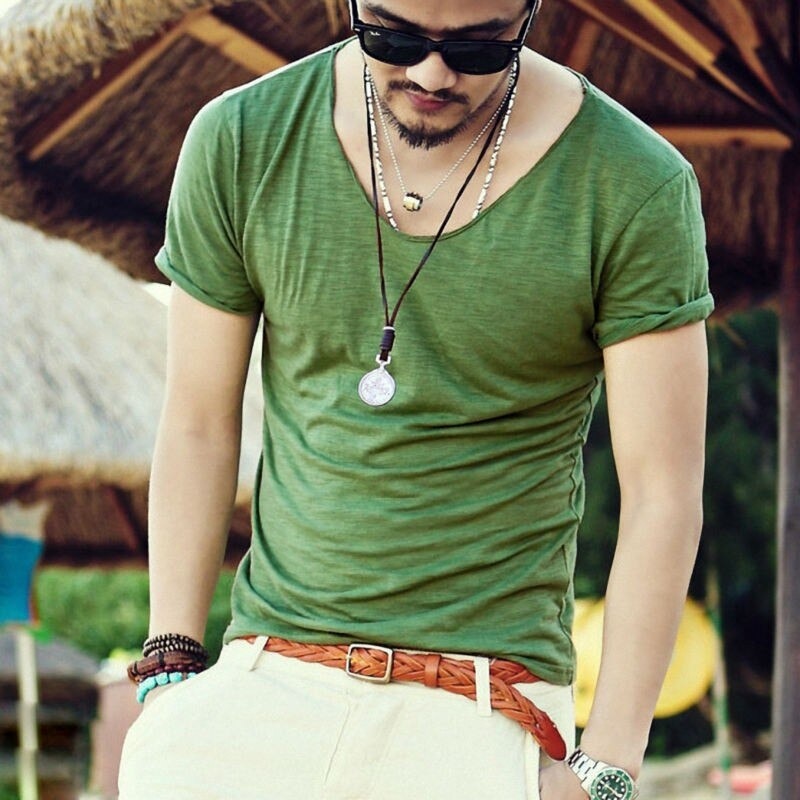 Men's T-Shirt Fashion Slim Fit Cotton
